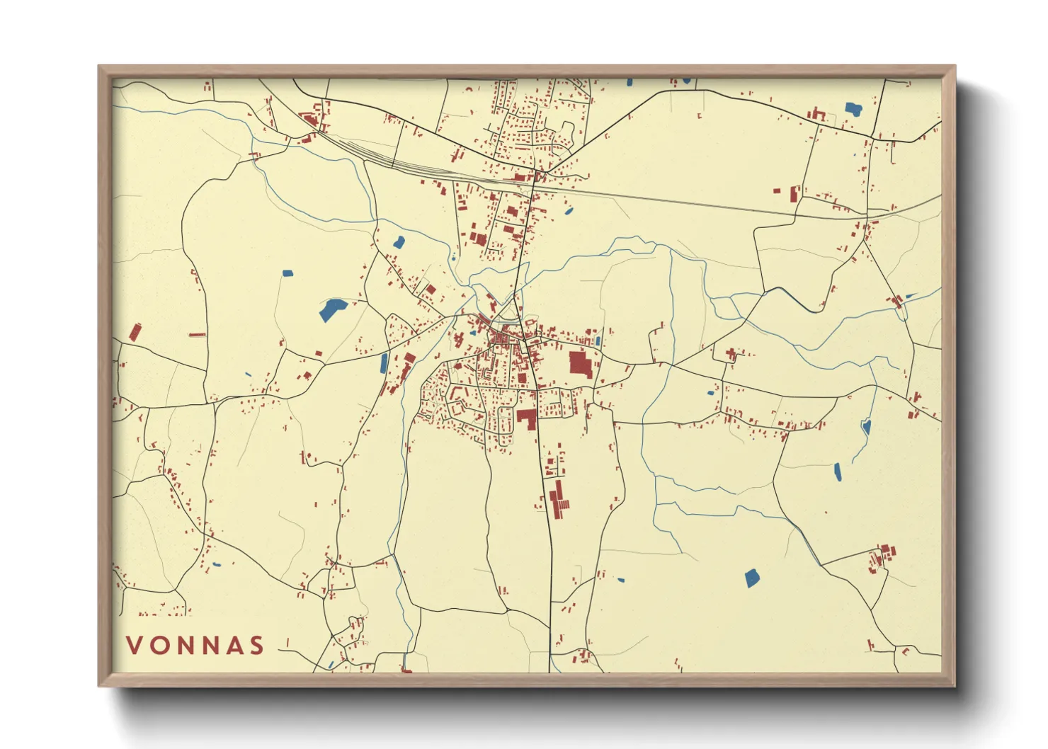 Une affiche de carte sur Vonnas