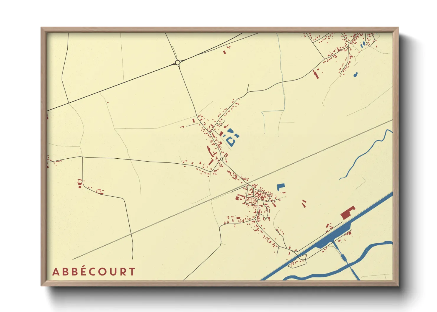 Une affiche de carte sur Abbécourt