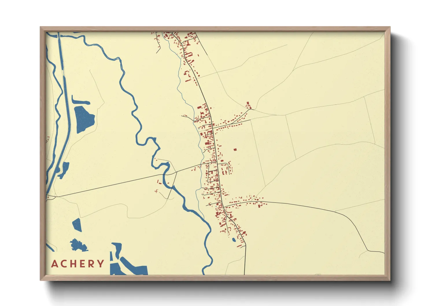 Une affiche de carte sur Achery