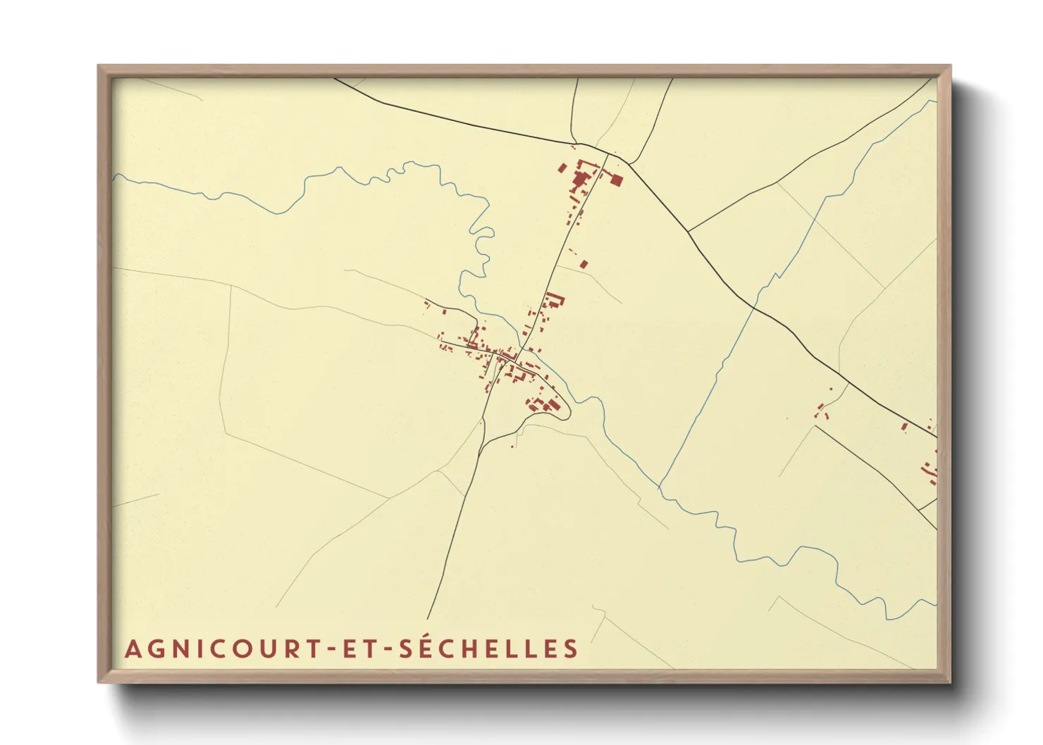 Une affiche de carte sur Agnicourt-et-Séchelles