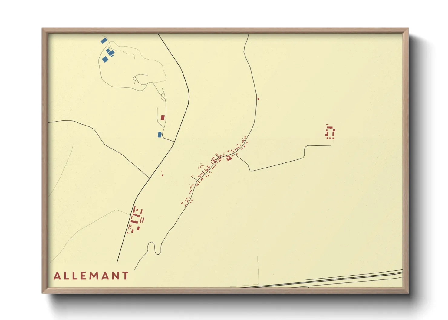 Une affiche de carte sur Allemant