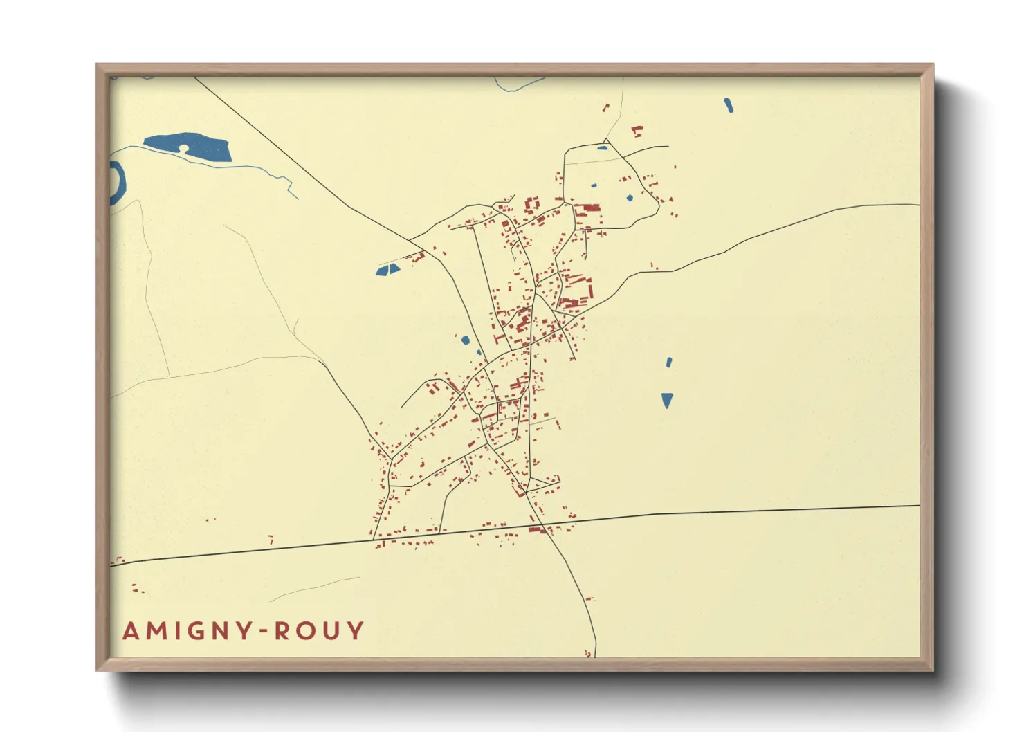 Une affiche de carte sur Amigny-Rouy