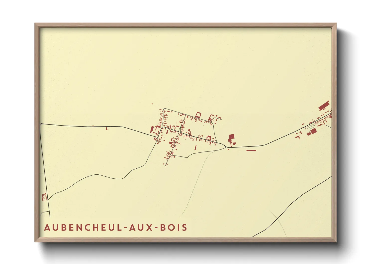 Une affiche de carte sur Aubencheul-aux-Bois