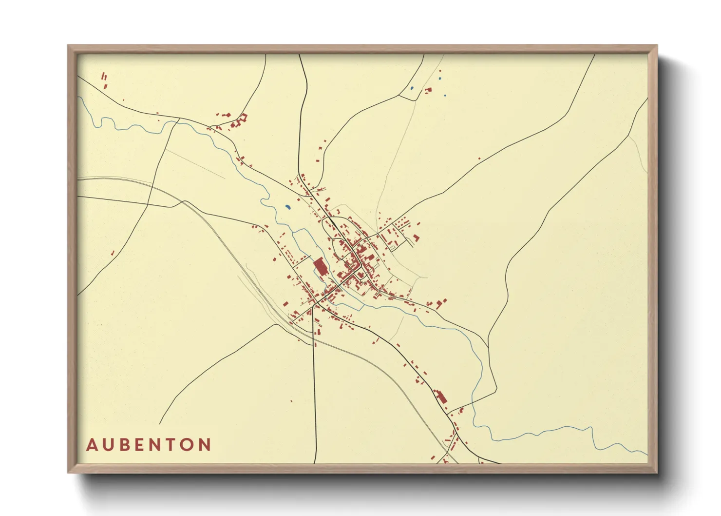 Une affiche de carte sur Aubenton