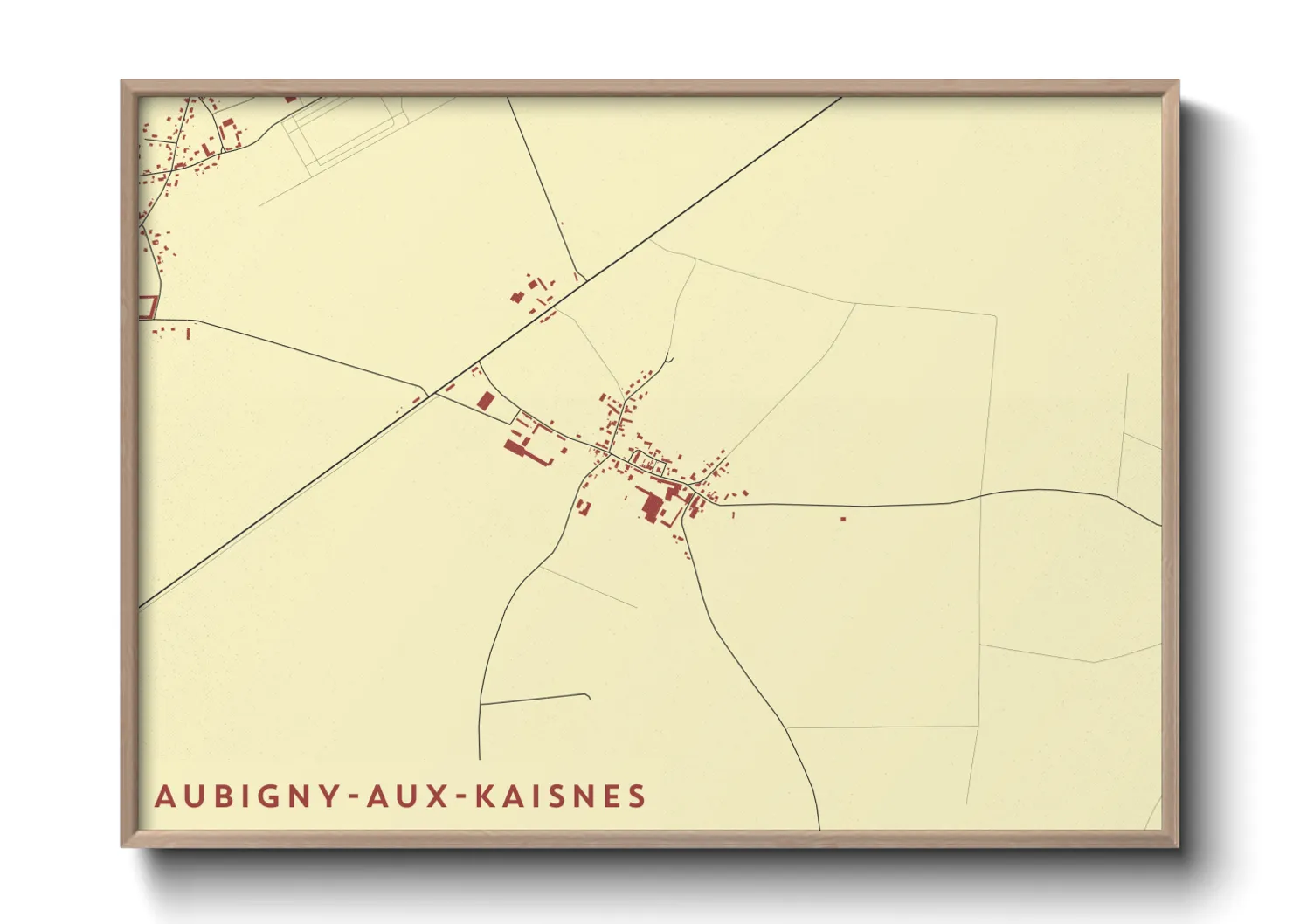 Une affiche de carte sur Aubigny-aux-Kaisnes