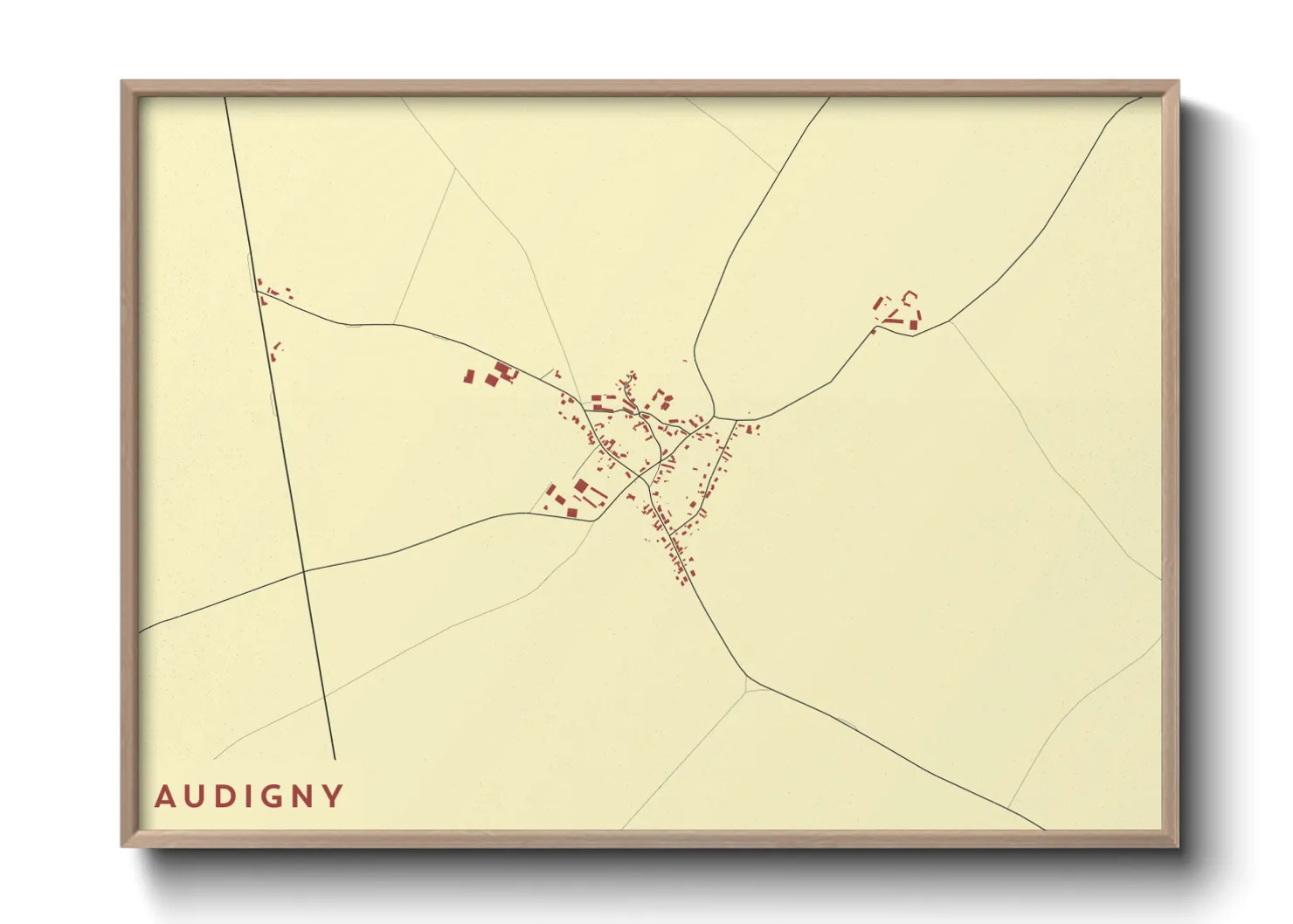 Une affiche de carte sur Audigny