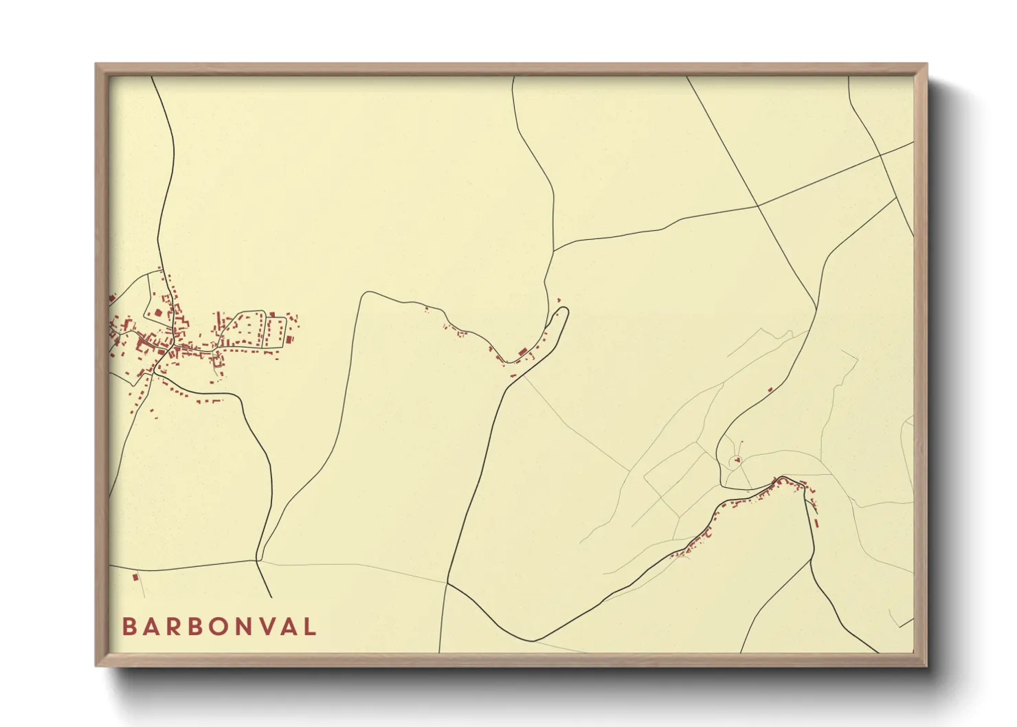 Une affiche de carte sur Barbonval