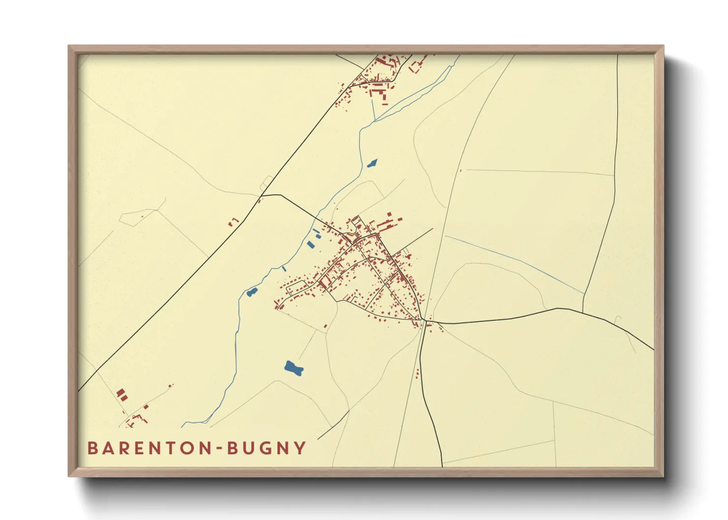 Une affiche de carte sur Barenton-Bugny