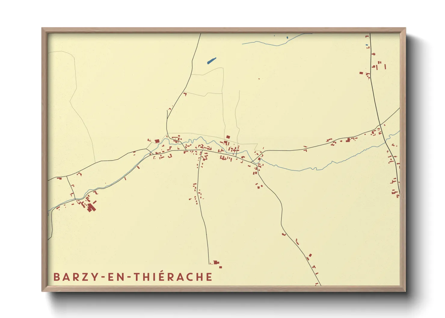 Une affiche de carte sur Barzy-en-Thiérache