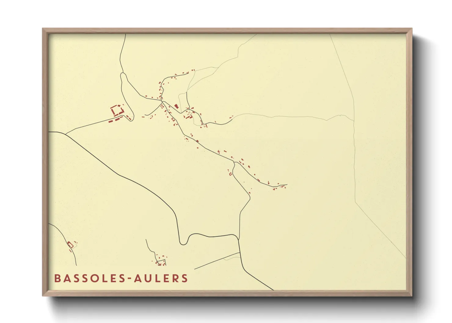 Une affiche de carte sur Bassoles-Aulers