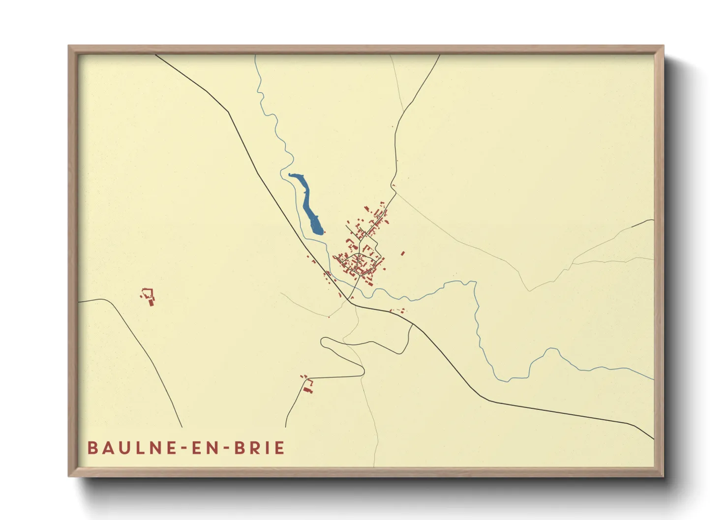 Une affiche de carte sur Baulne-en-Brie