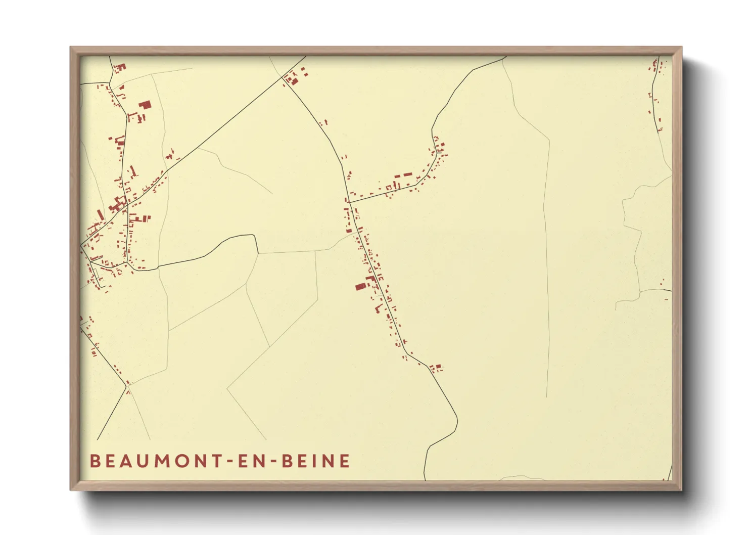 Une affiche de carte sur Beaumont-en-Beine