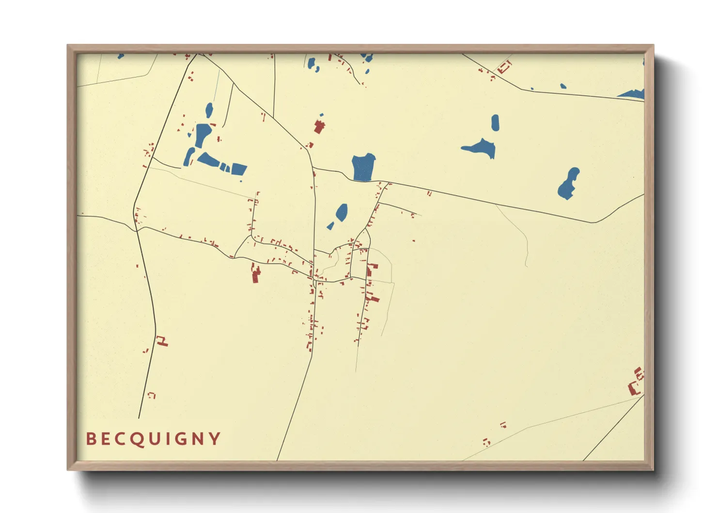 Une affiche de carte sur Becquigny