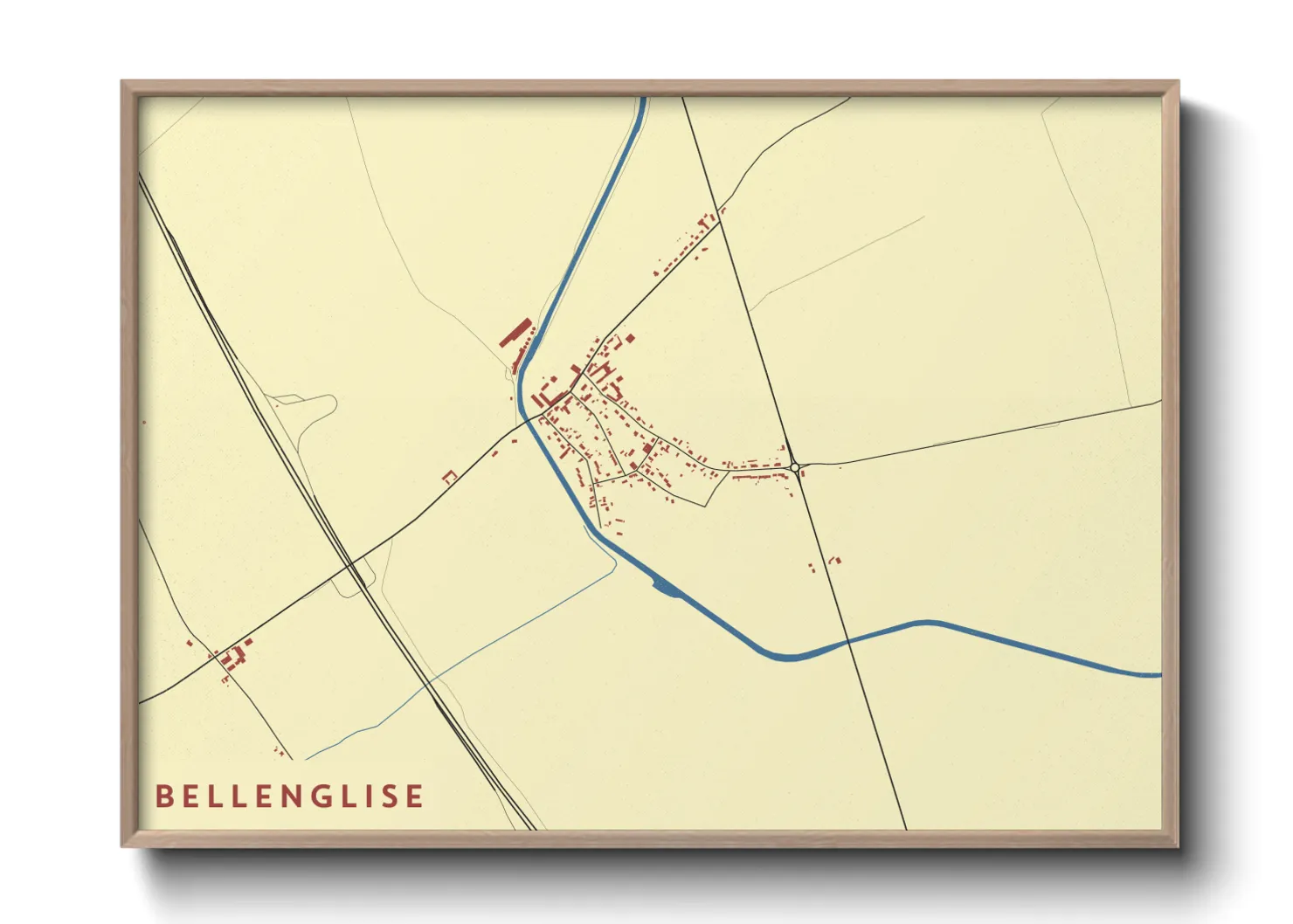 Une affiche de carte sur Bellenglise