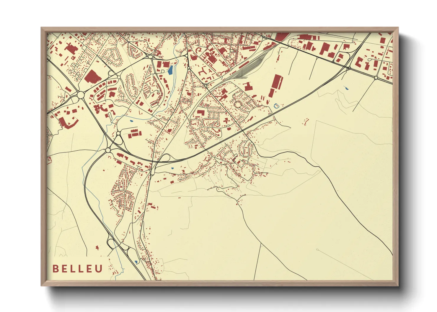 Une affiche de carte sur Belleu