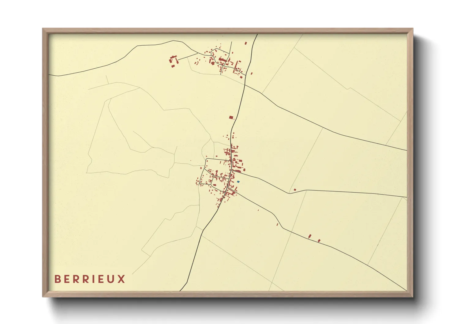 Une affiche de carte sur Berrieux