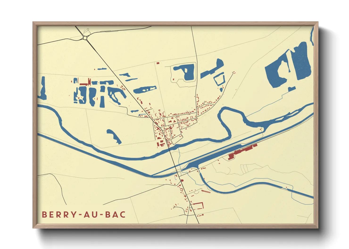 Une affiche de carte sur Berry-au-Bac