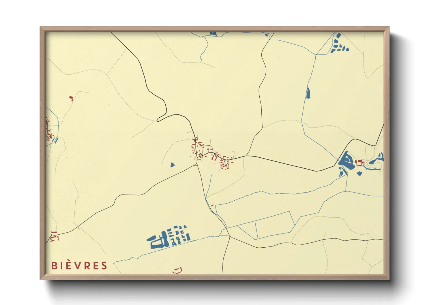 Une affiche de carte sur Bièvres