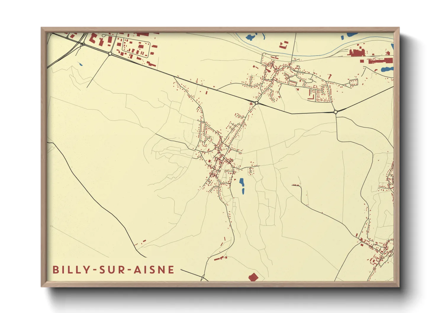 Une affiche de carte sur Billy-sur-Aisne