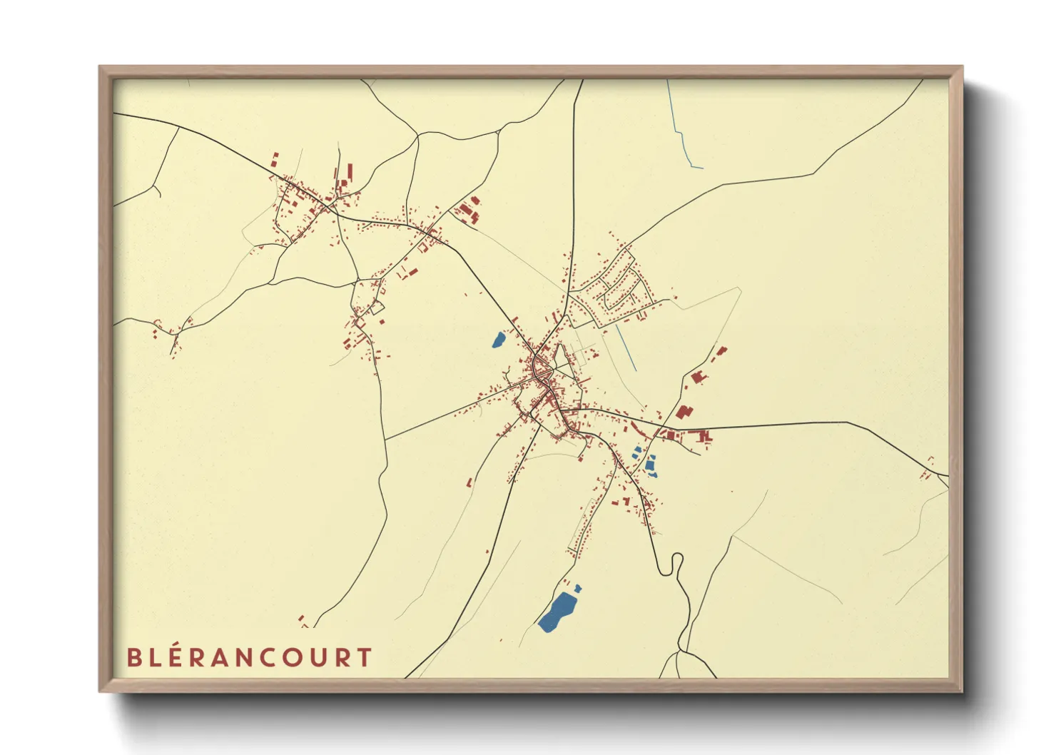 Une affiche de carte sur Blérancourt