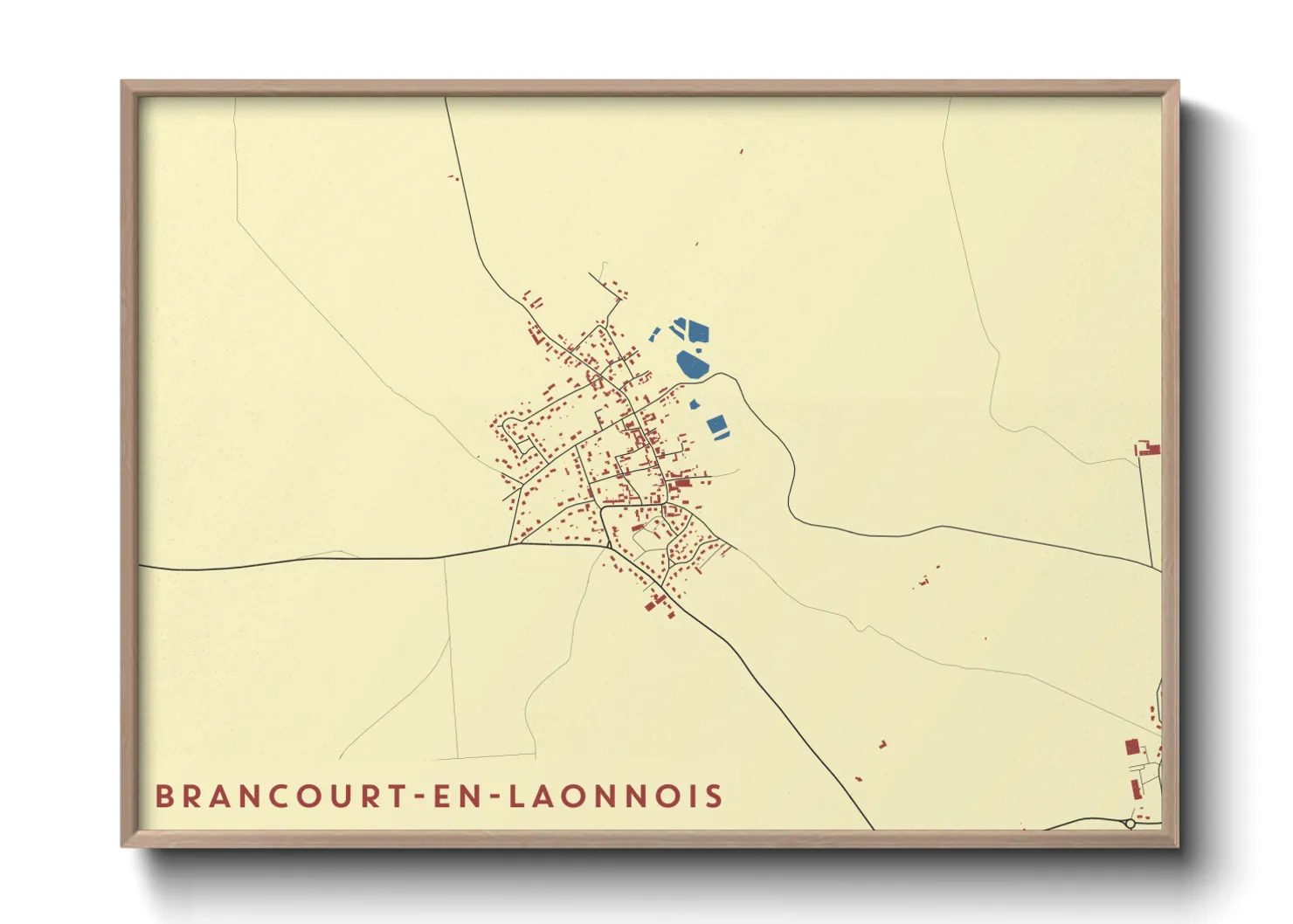 Une affiche de carte sur Brancourt-en-Laonnois