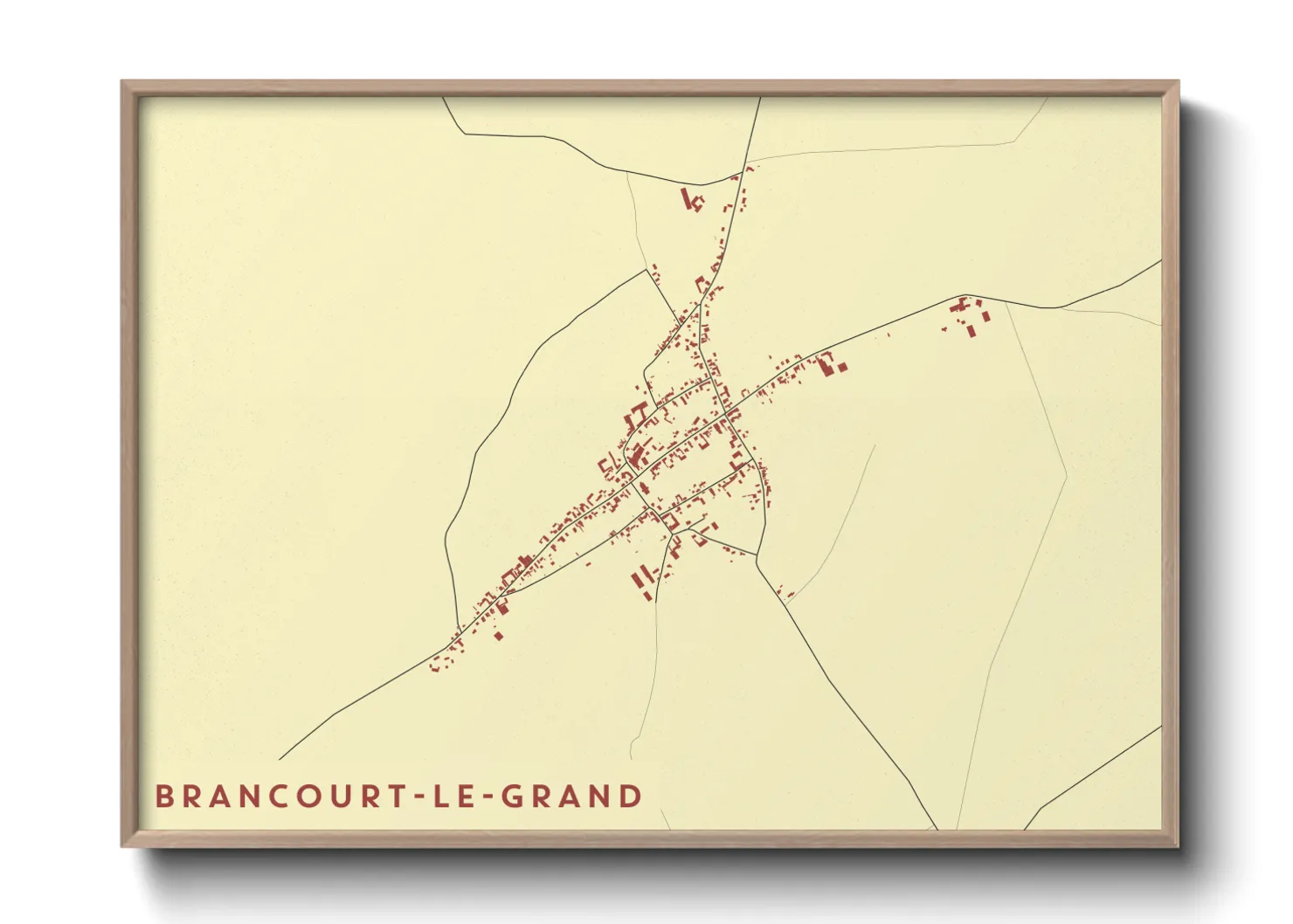Une affiche de carte sur Brancourt-le-Grand