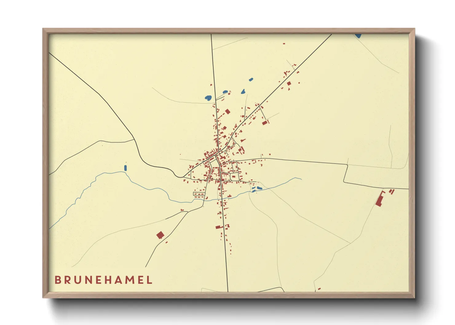 Une affiche de carte sur Brunehamel