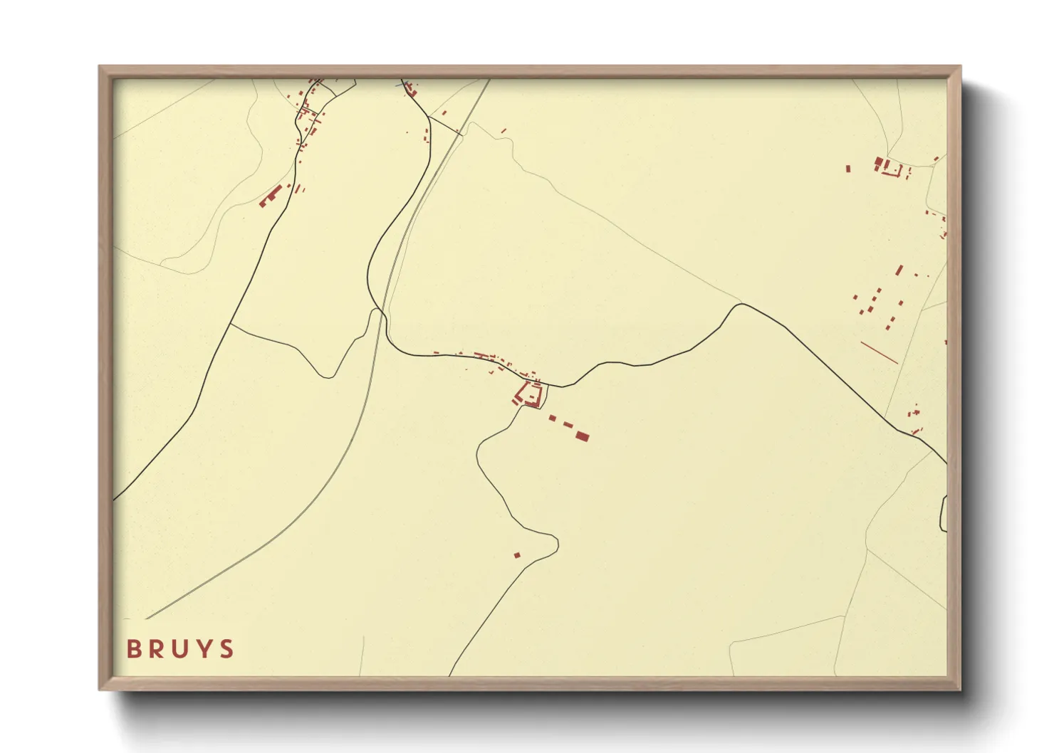Une affiche de carte sur Bruys