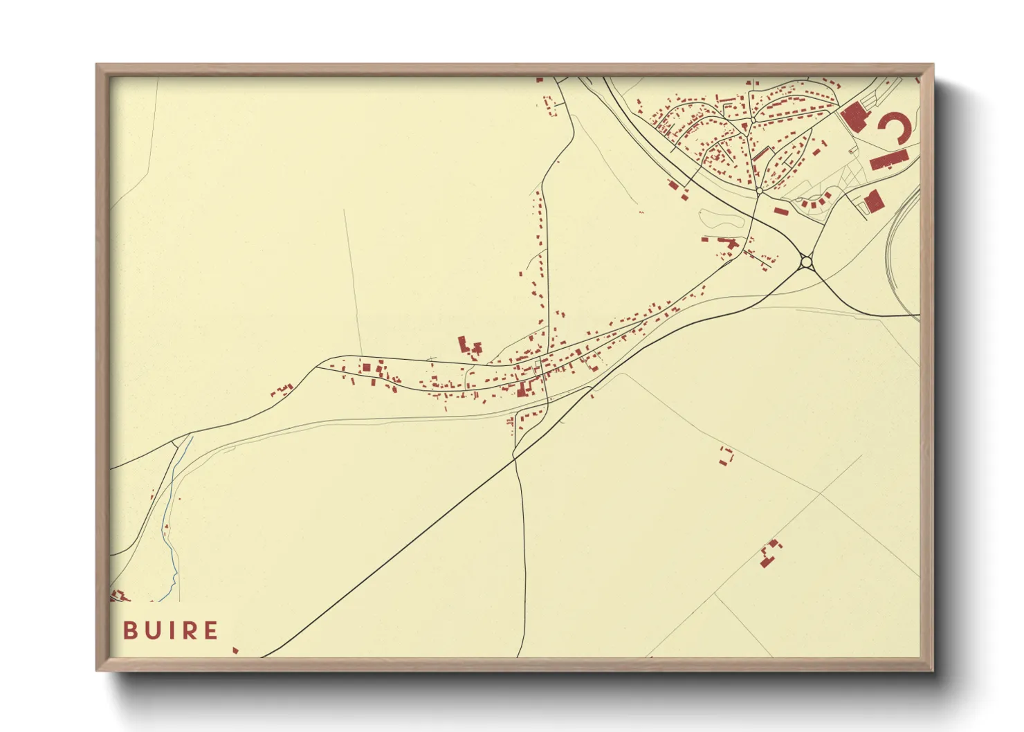 Une affiche de carte sur Buire