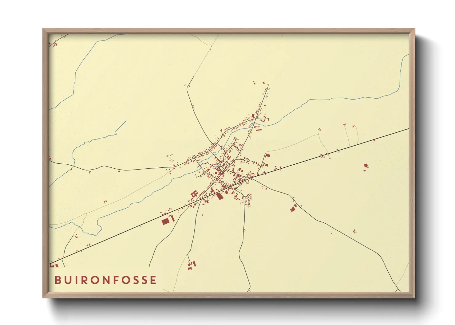 Une affiche de carte sur Buironfosse