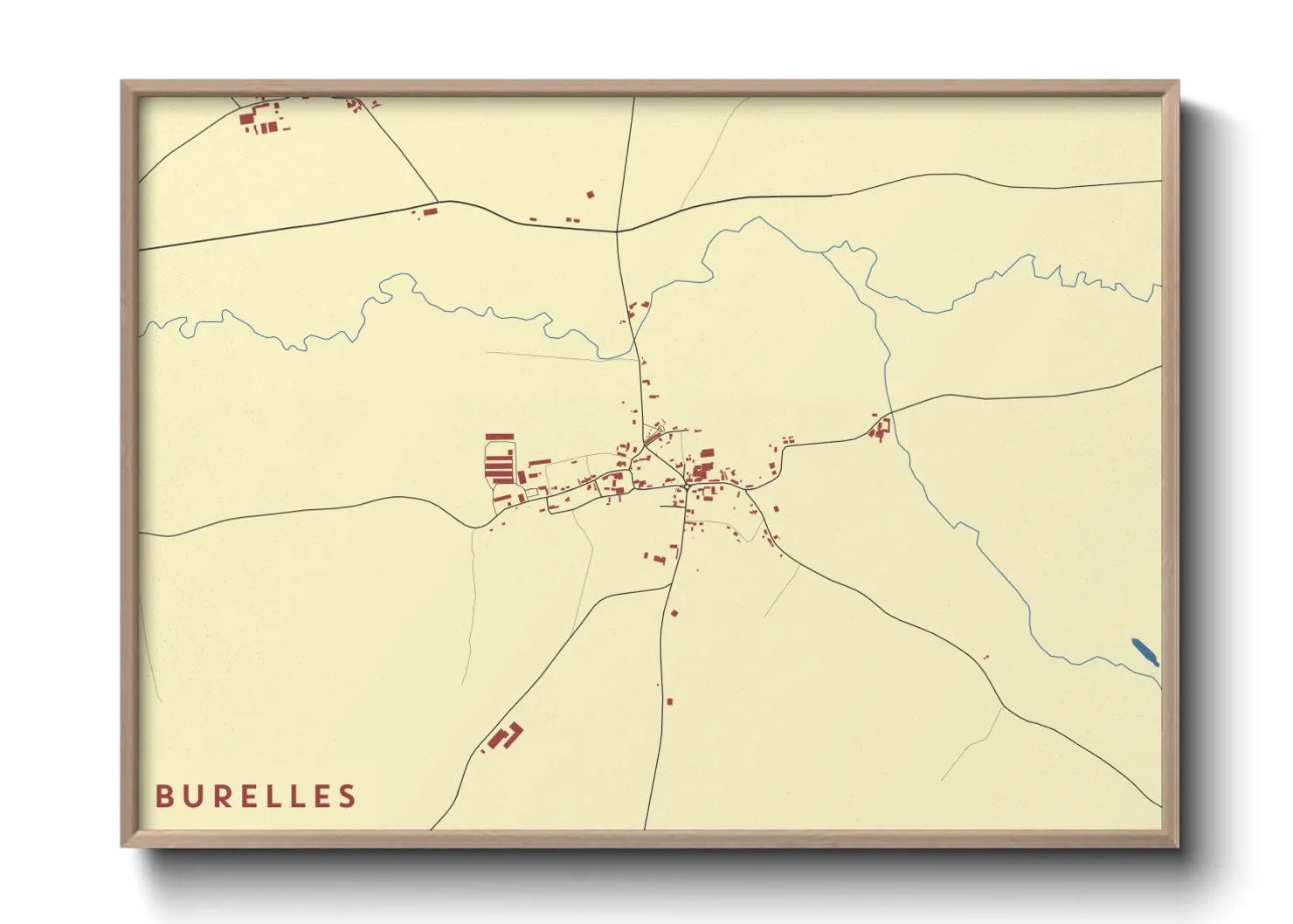 Une affiche de carte sur Burelles