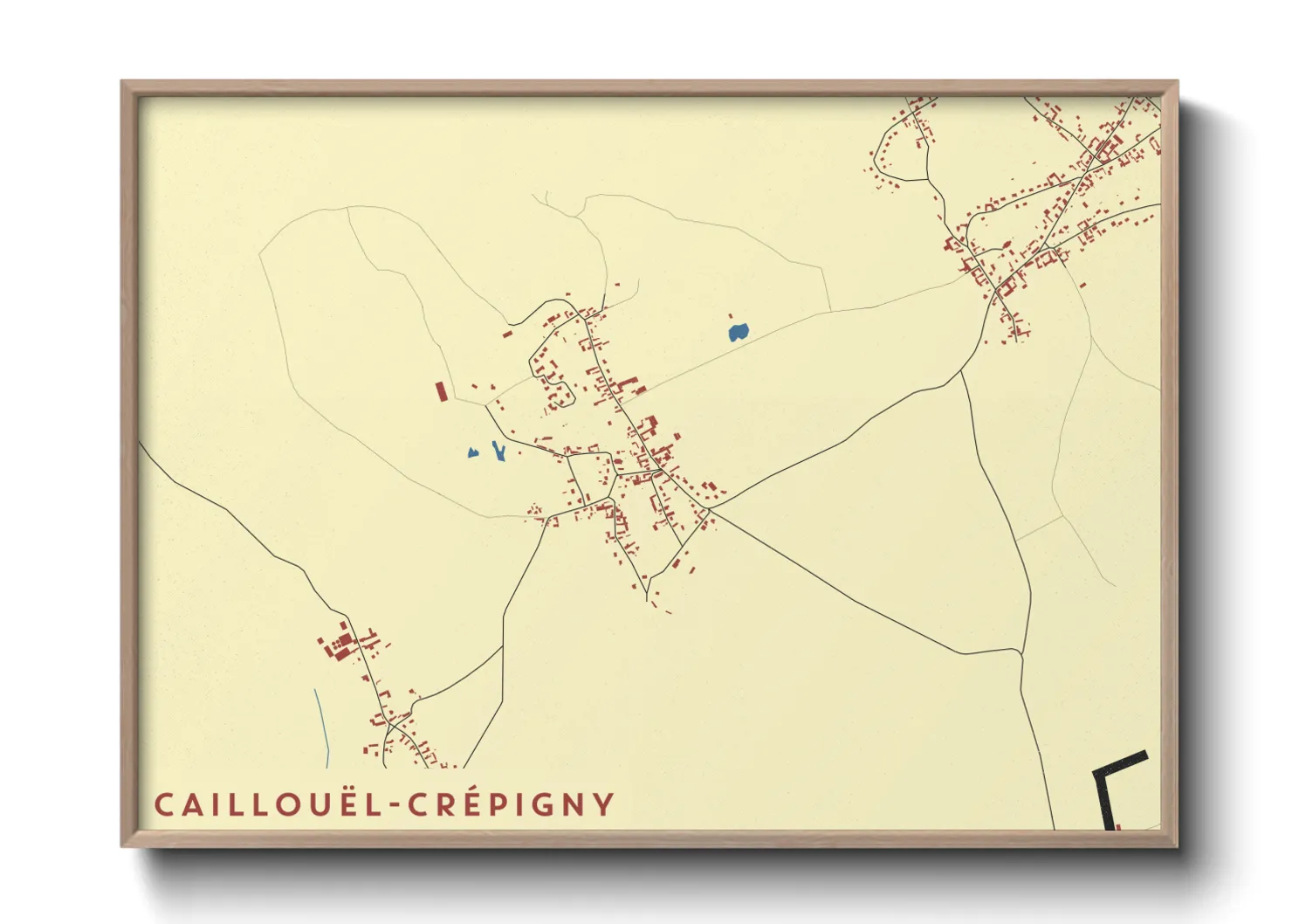 Une affiche de carte sur Caillouël-Crépigny