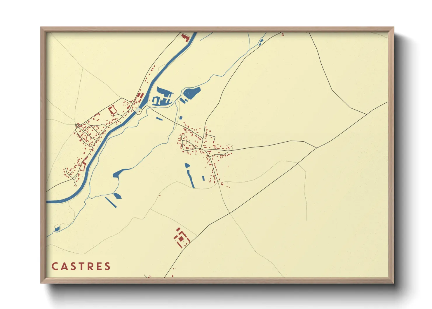 Une affiche de carte sur Castres