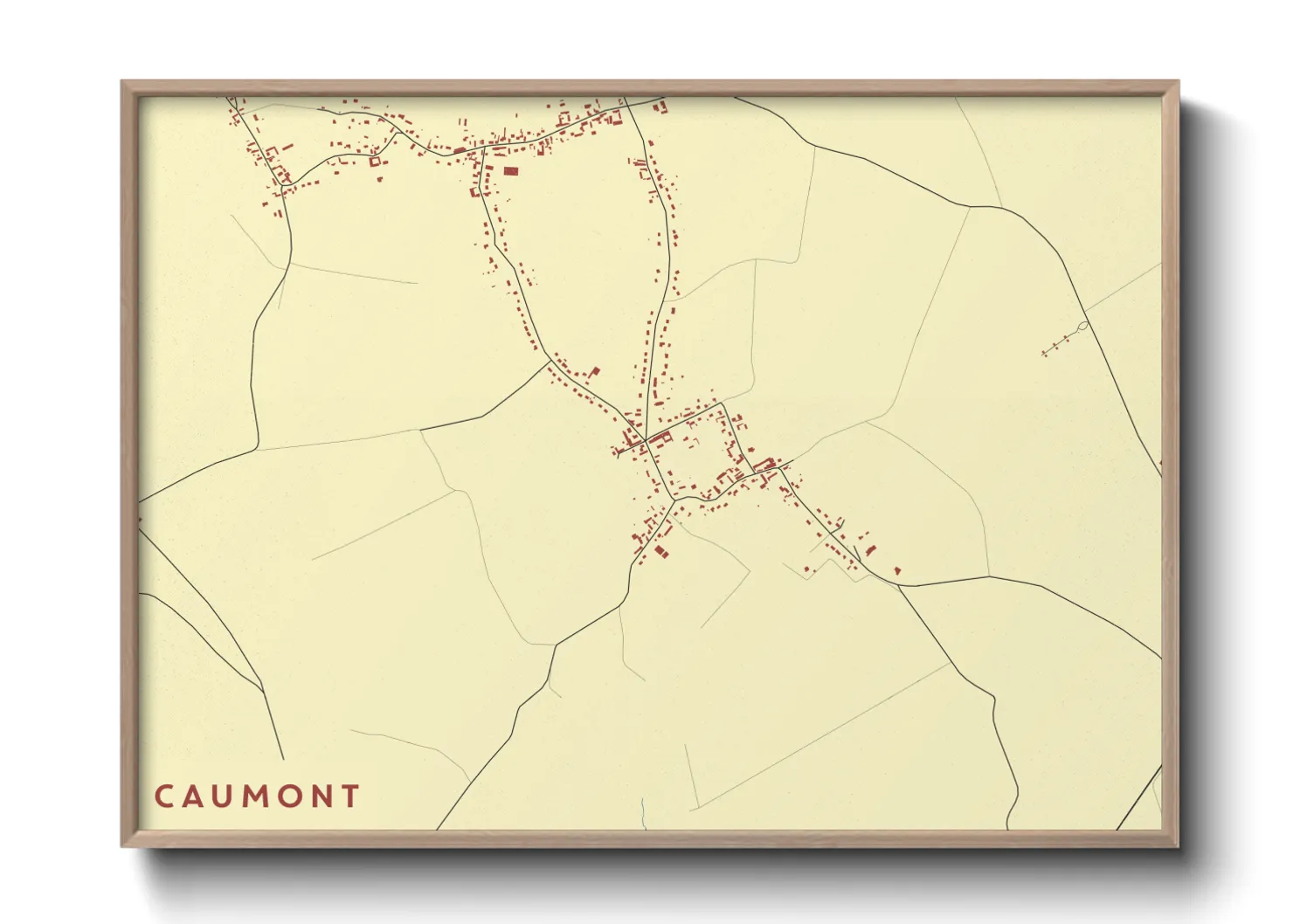Une affiche de carte sur Caumont