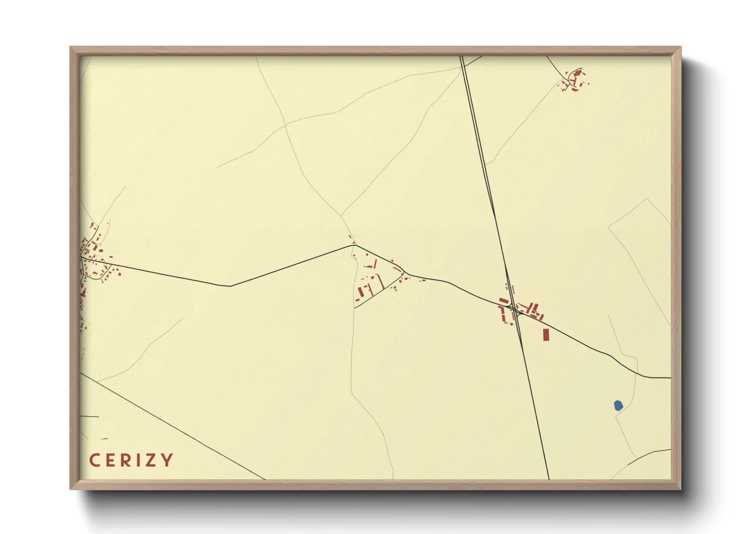 Une affiche de carte sur Cerizy