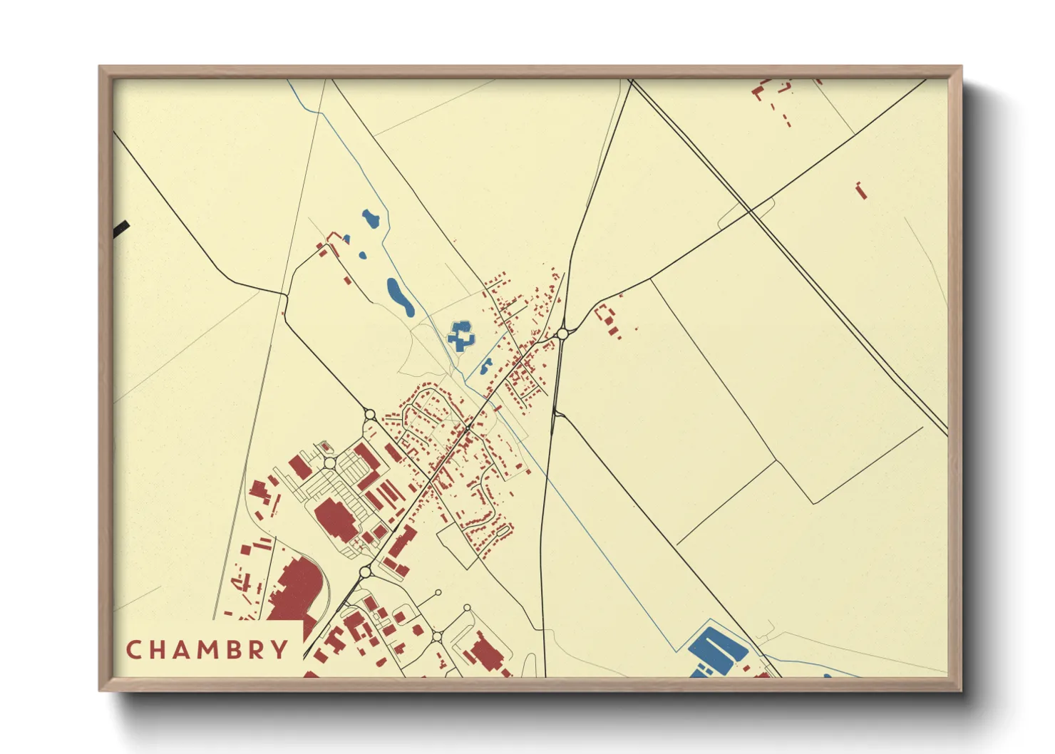 Une affiche de carte sur Chambry