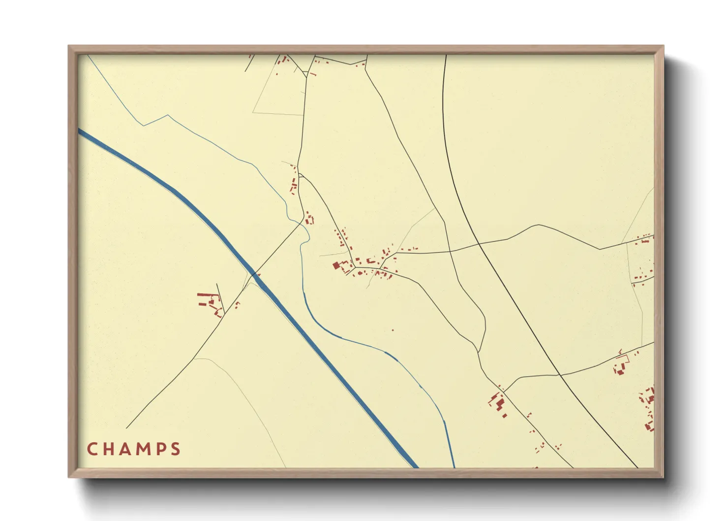 Une affiche de carte sur Champs