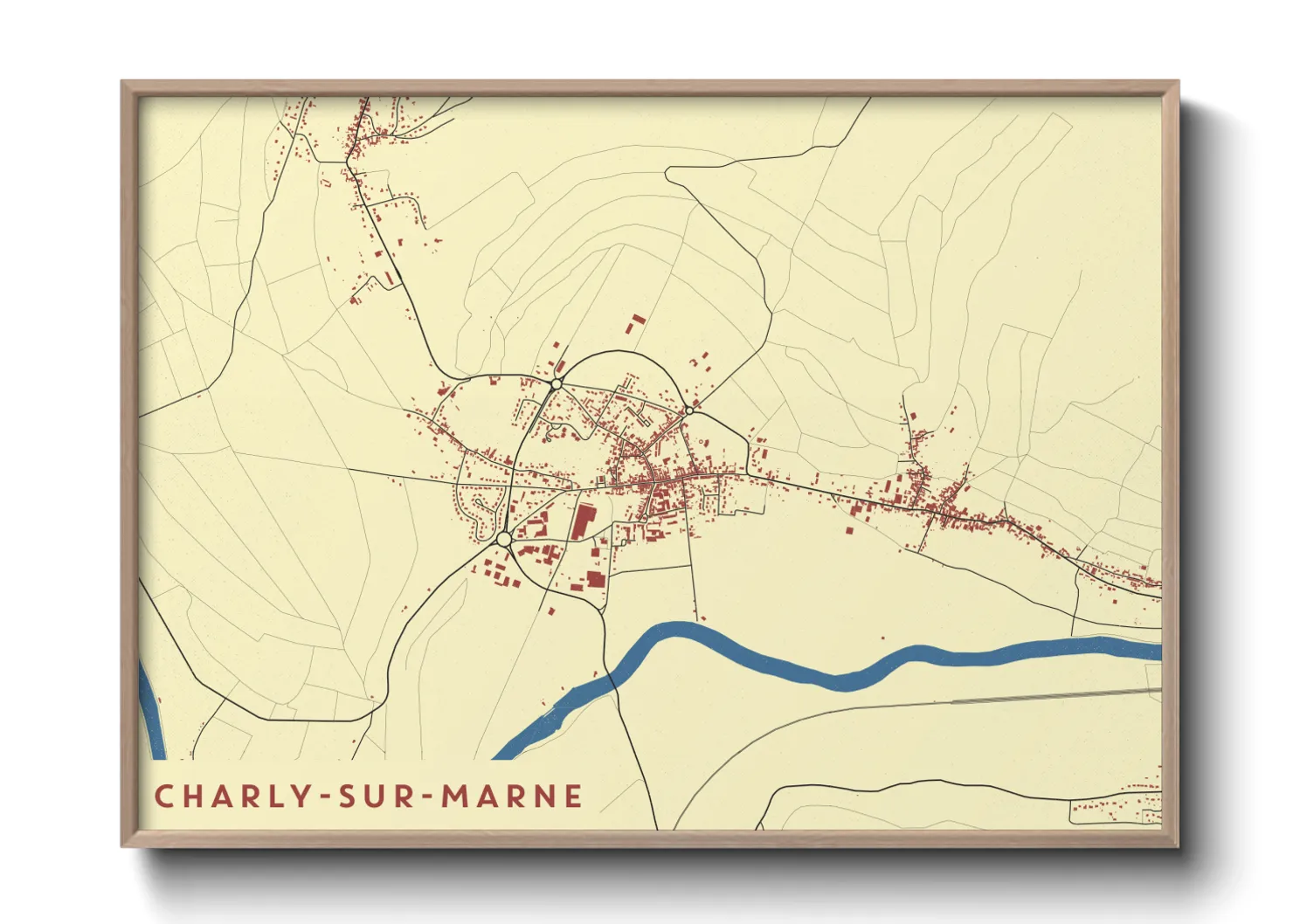 Une affiche de carte sur Charly-sur-Marne