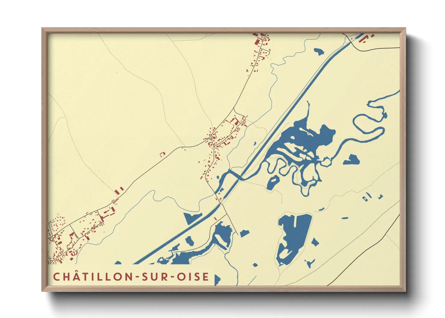 Une affiche de carte sur Châtillon-sur-Oise