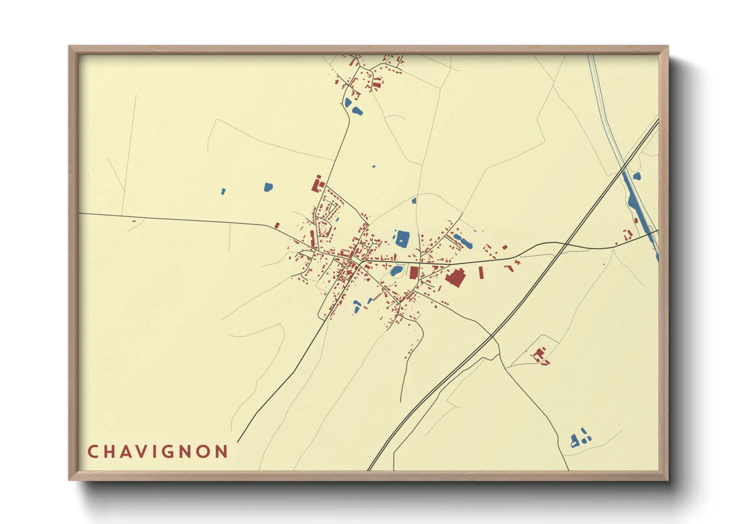 Une affiche de carte sur Chavignon