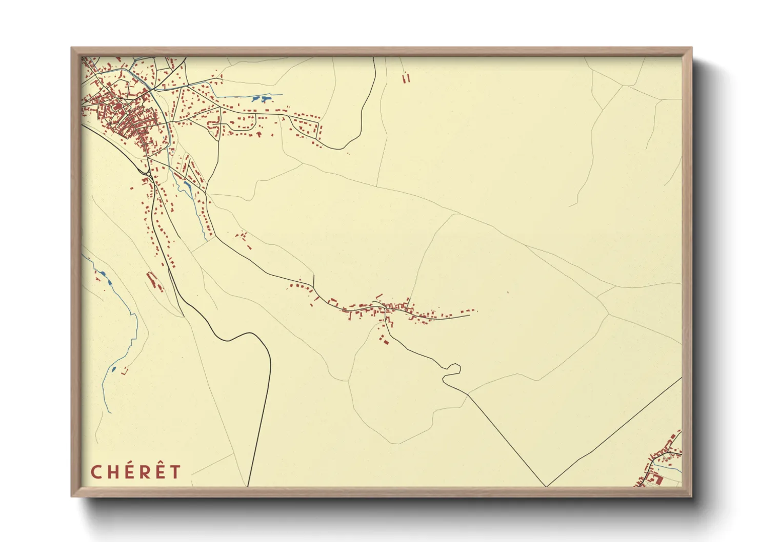 Une affiche de carte sur Chérêt