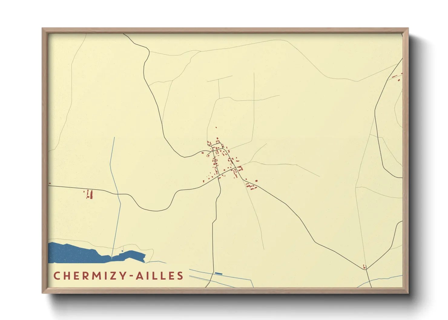 Une affiche de carte sur Chermizy-Ailles