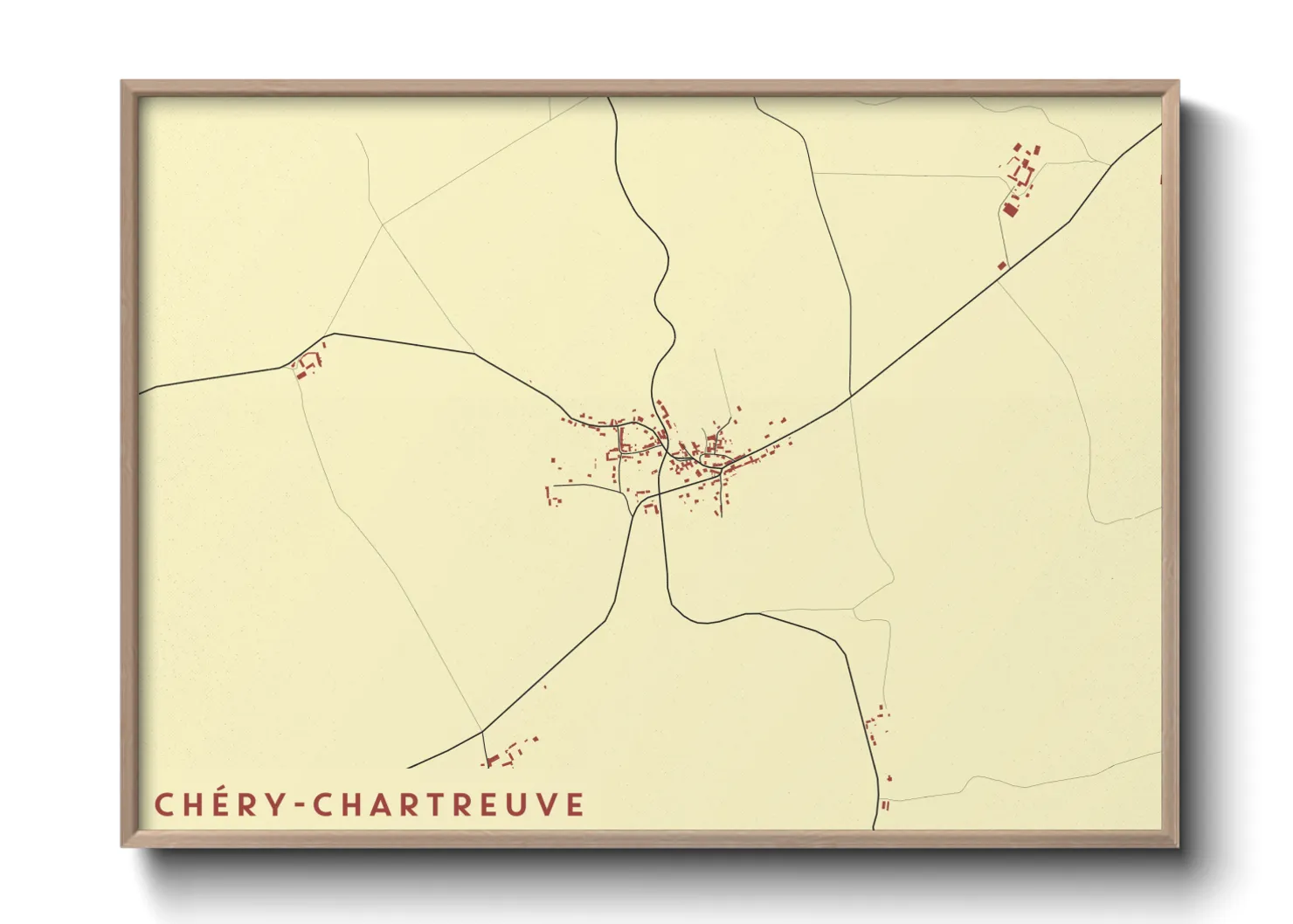 Une affiche de carte sur Chéry-Chartreuve
