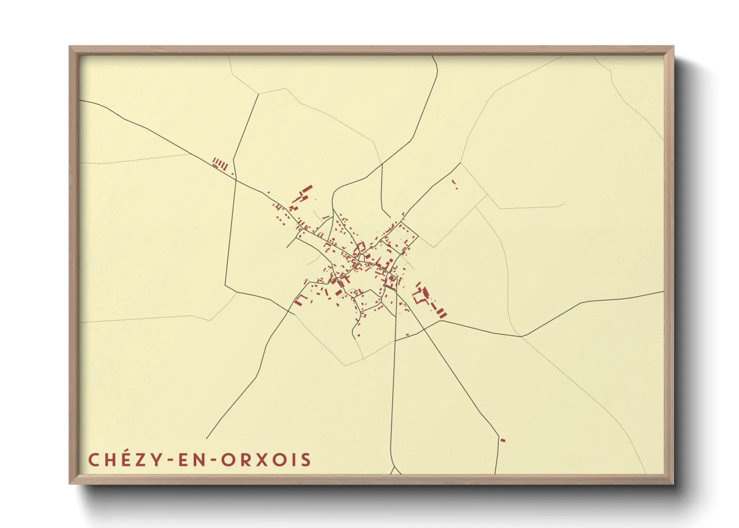 Une affiche de carte sur Chézy-en-Orxois