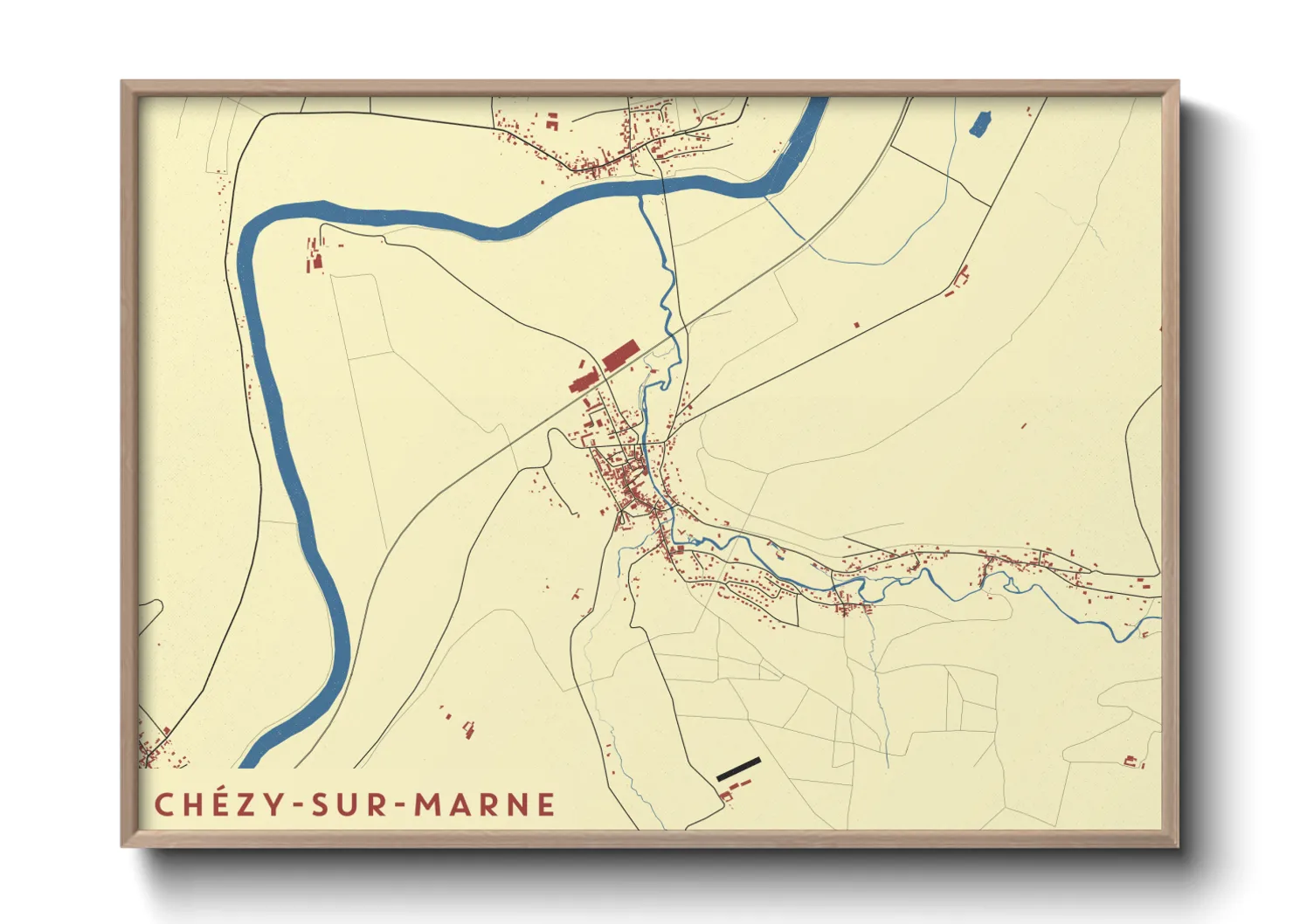 Une affiche de carte sur Chézy-sur-Marne