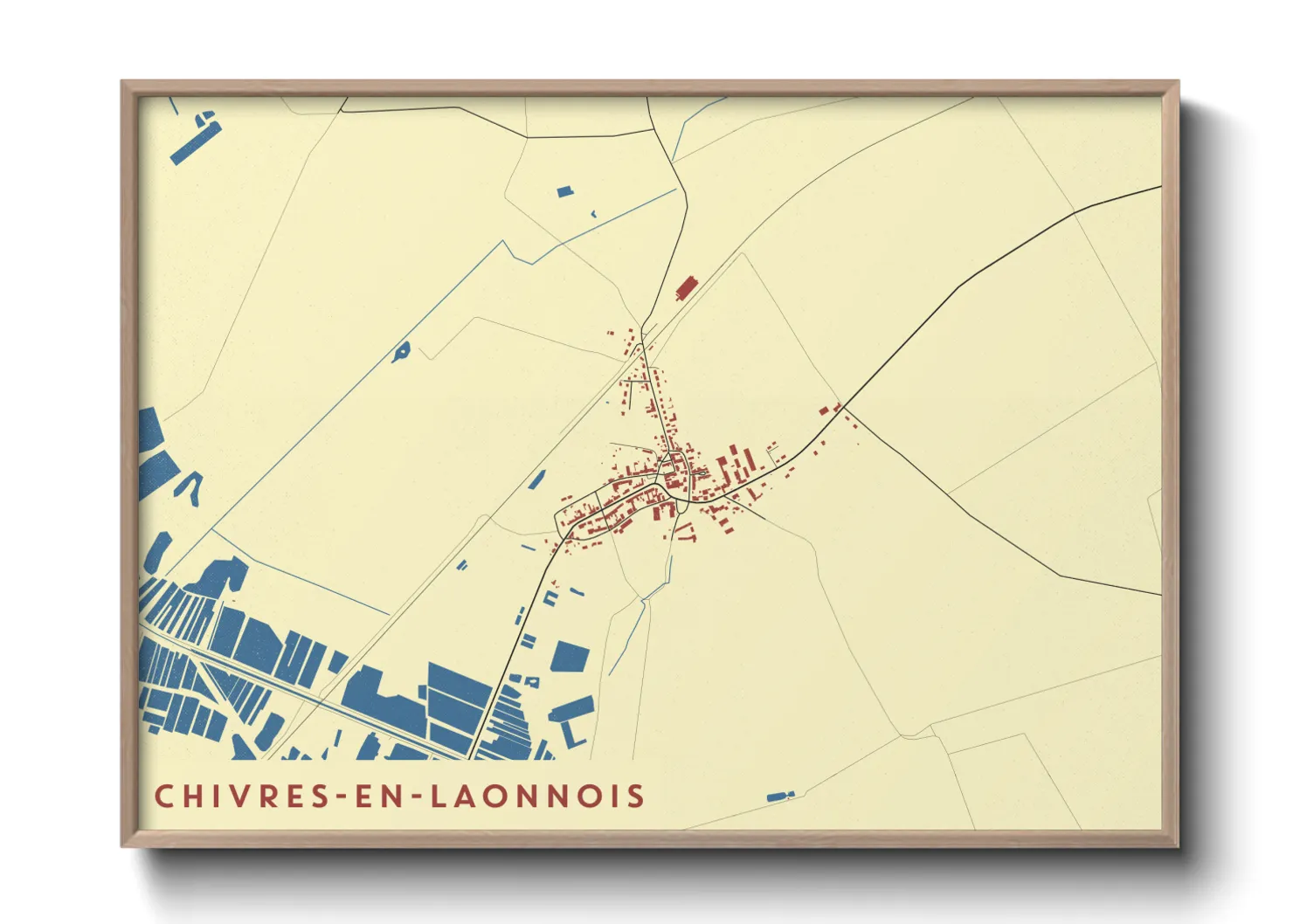 Une affiche de carte sur Chivres-en-Laonnois