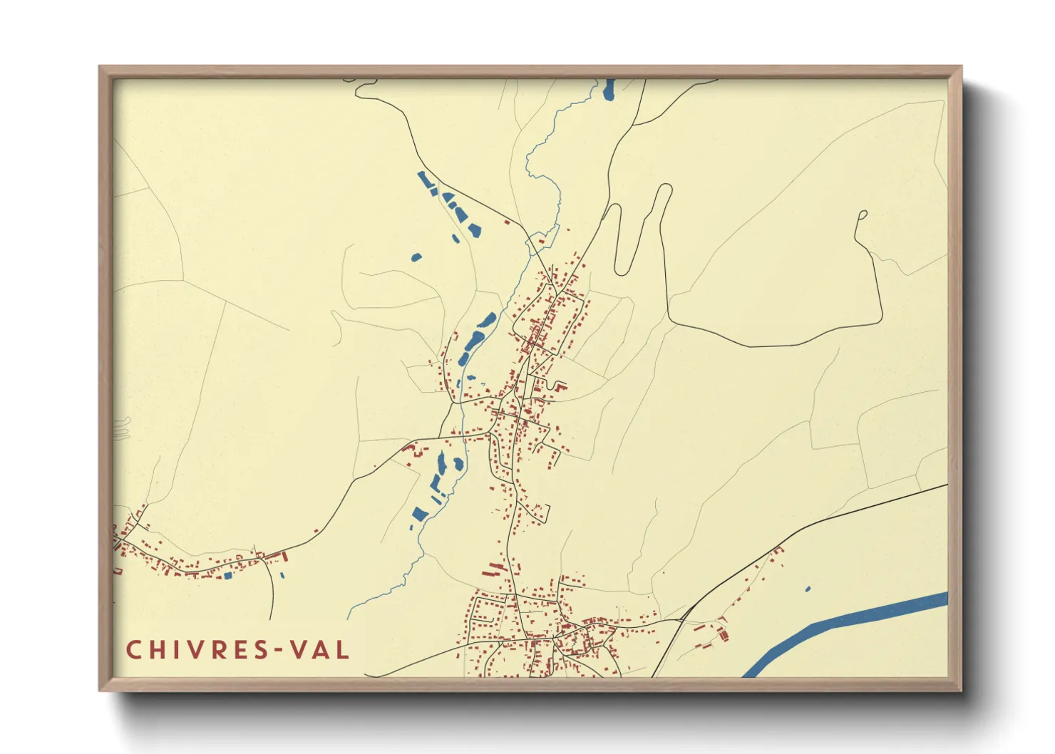 Une affiche de carte sur Chivres-Val