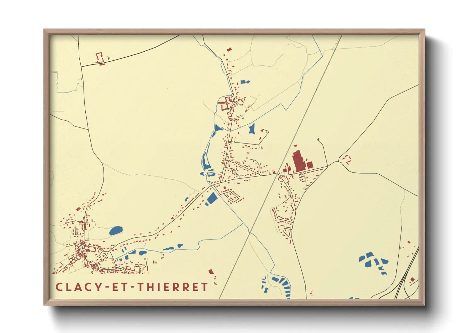 Une affiche de carte sur Clacy-et-Thierret