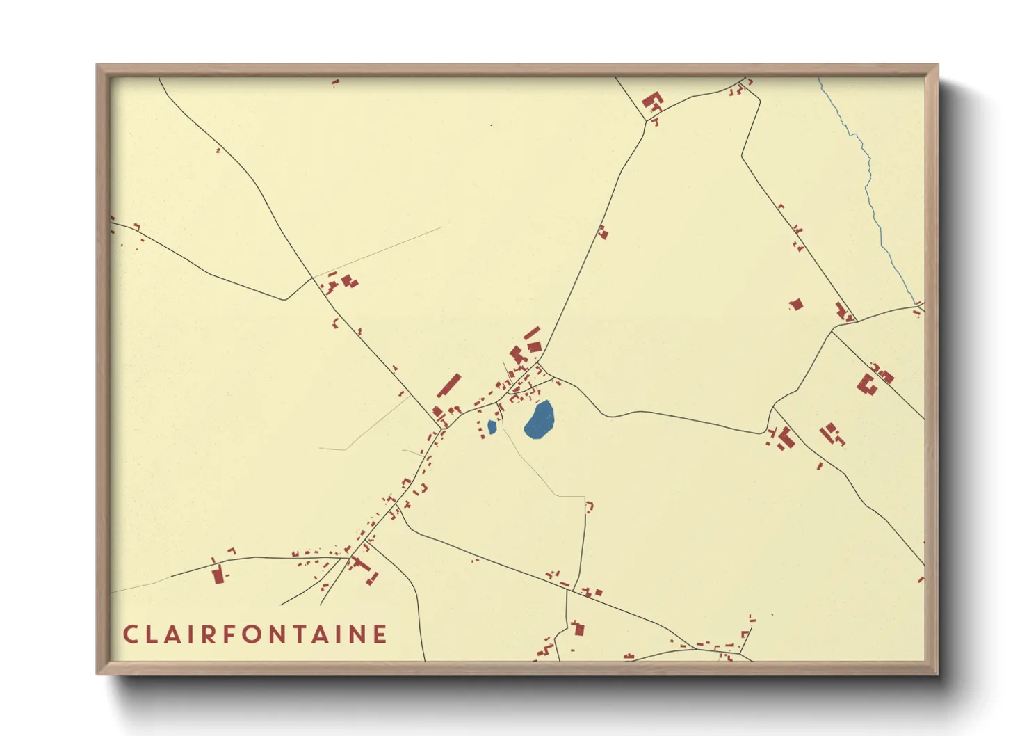 Une affiche de carte sur Clairfontaine