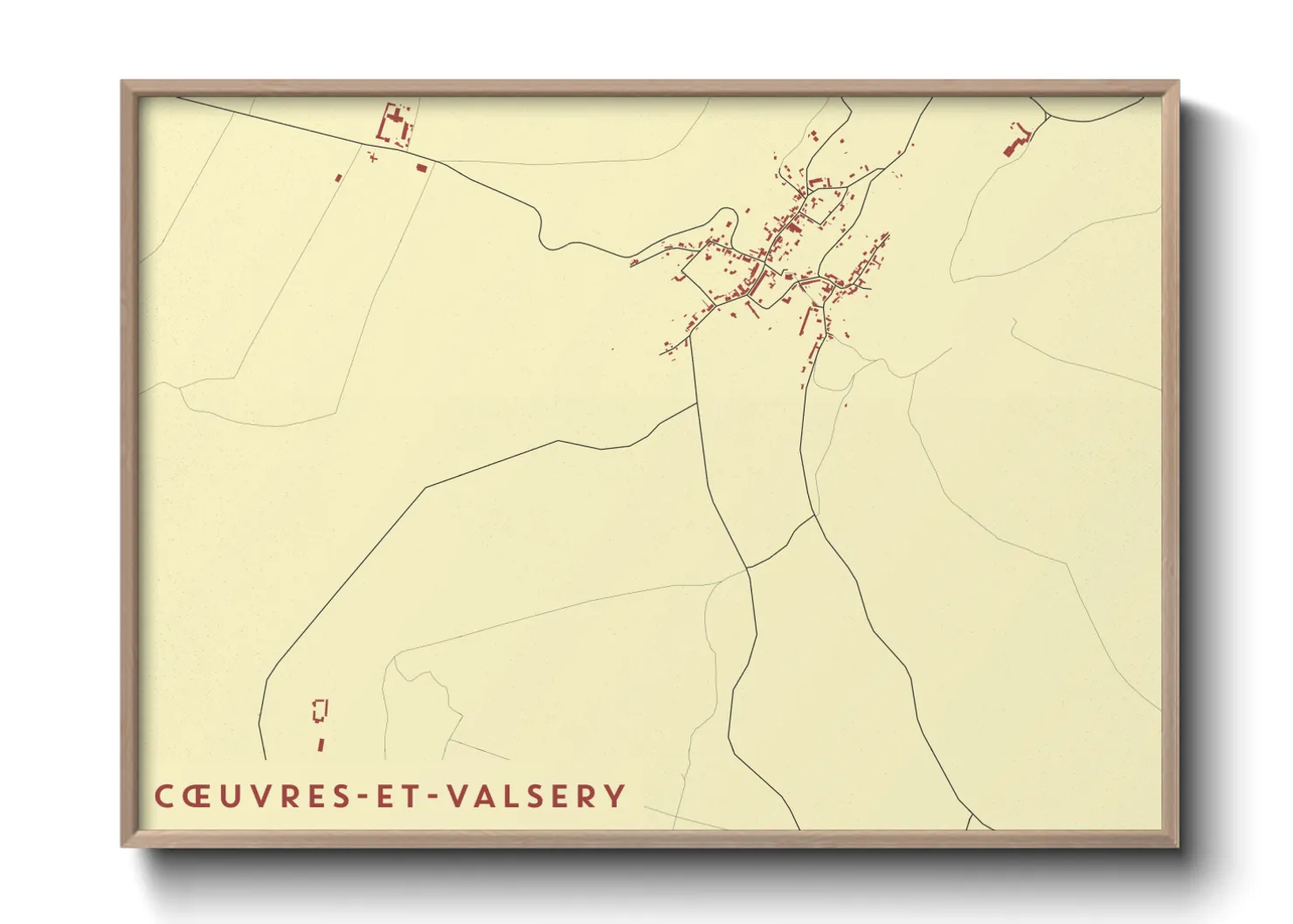 Une affiche de carte sur Cœuvres-et-Valsery